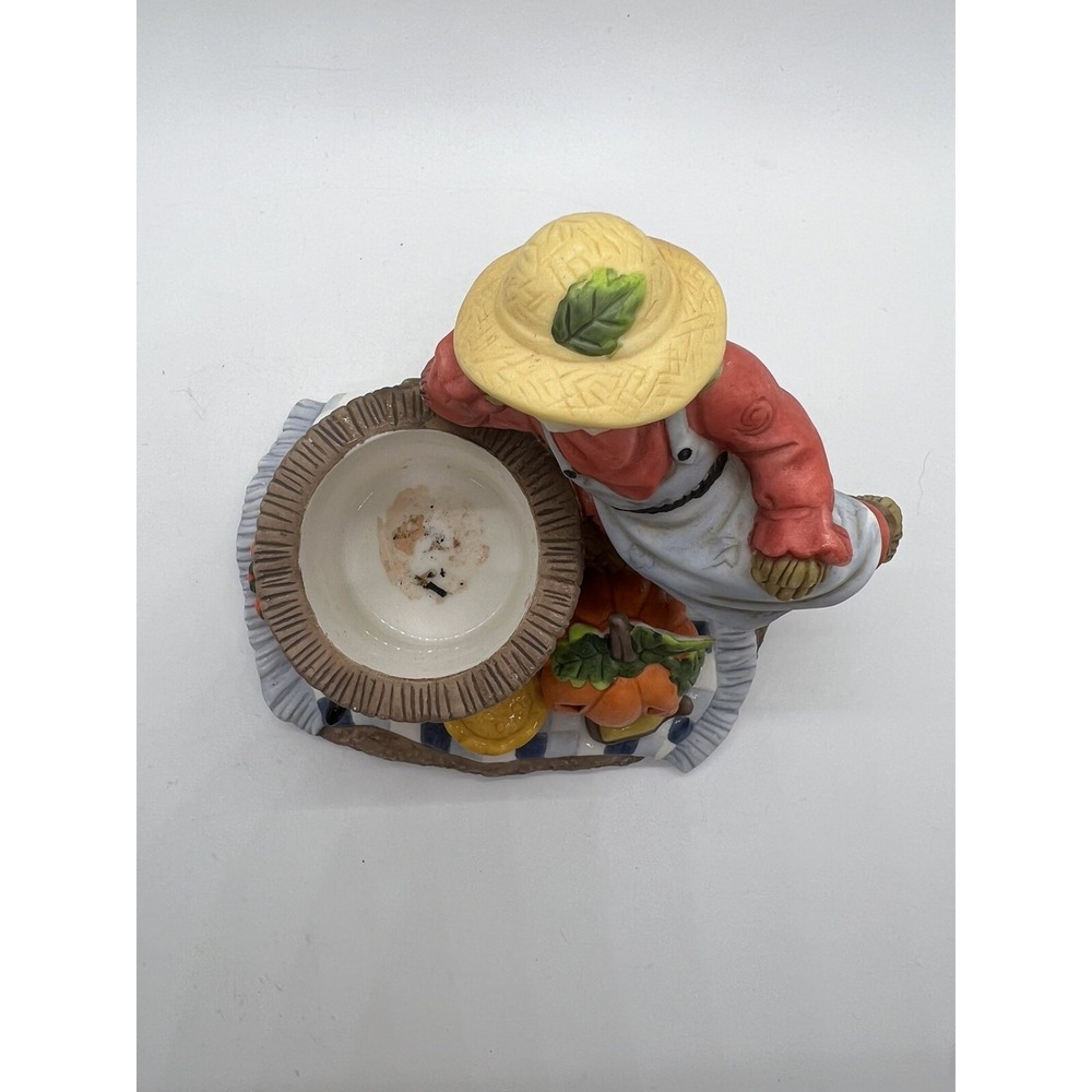PartyLite Scarecrow Pumpkin Barrel Votive Candle Holder P7275 Fall Decor - Picture 5 of 10